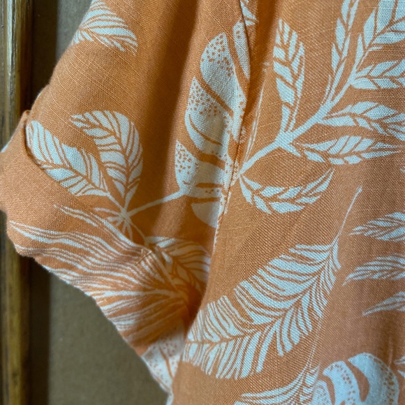 Sonoma Orange Leaf Print Shirt Size X Large - Picture 5 of 6
